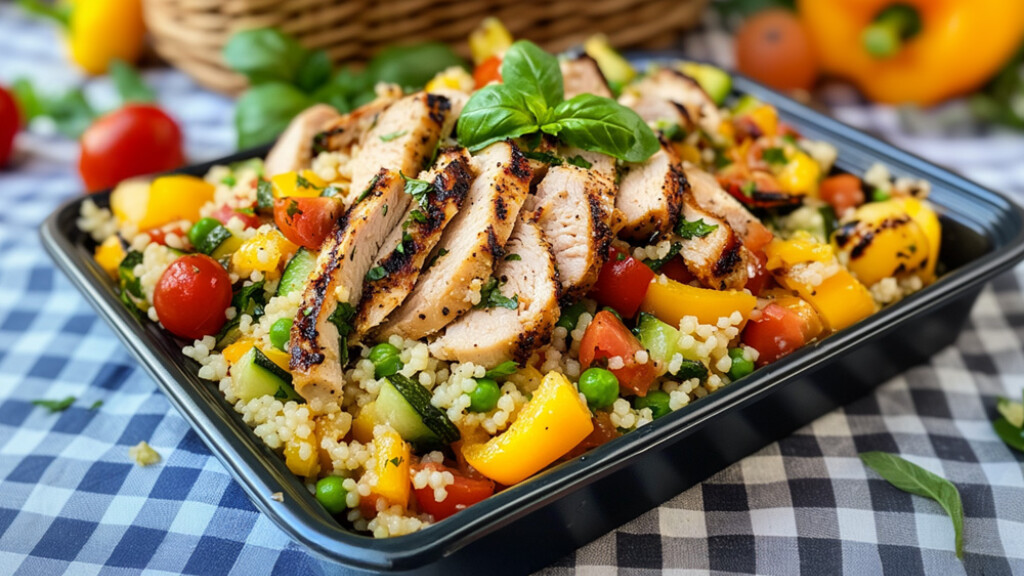  Tagliata di pollo e tacchino con Cous Cous - tagliata pollo e cous cous