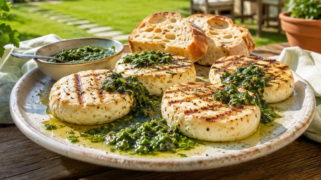 Tomini alla griglia con salsa verde con erbe aromatiche - tomini-salsa-verde