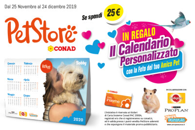PetStore: in Regalo il Calendario personalizzato - Calendario PetConad