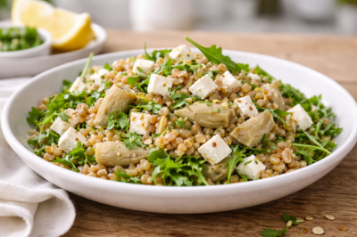 Insalata di farro con Carciofi con gambino alla romana - Insalata di farro con Carciofi con gambino alla romana